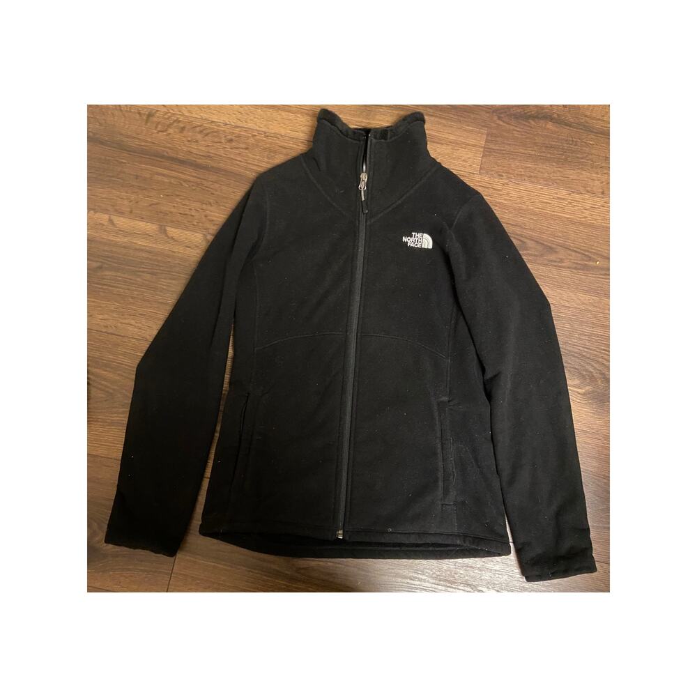 North Face women's black fleece zip up size: Small petite
